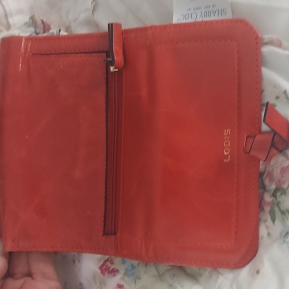 LODIS Elia Flap Leather Compact Medium Wallet Red Samba - Picture 12 of 13